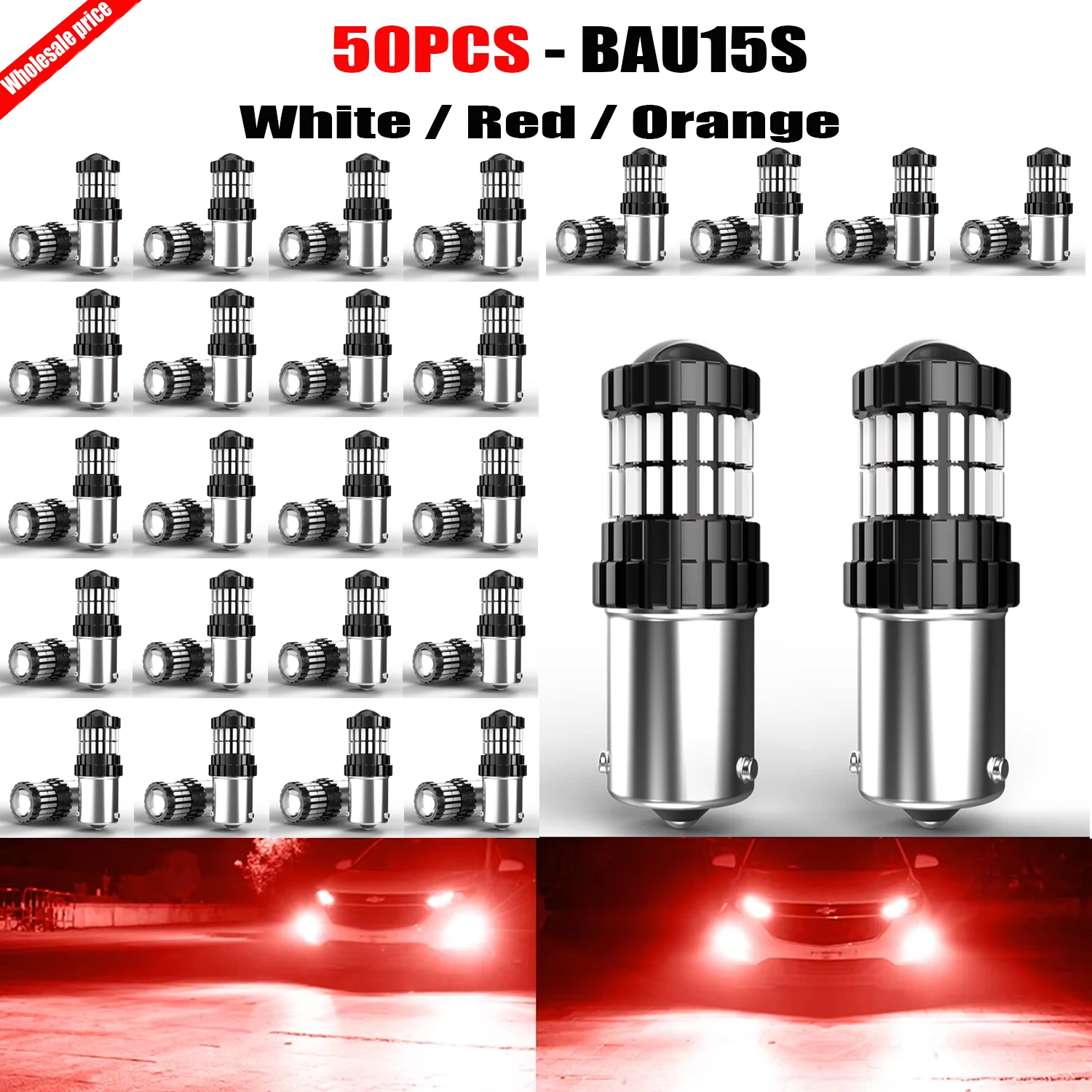 50Pcs BAU15S PY21W Hyper Flash Free Front/Rear Turn Signal 2000Lm Same Size as Halogen For Skoda Octavia 2 3 Fabia Yeti Superb
