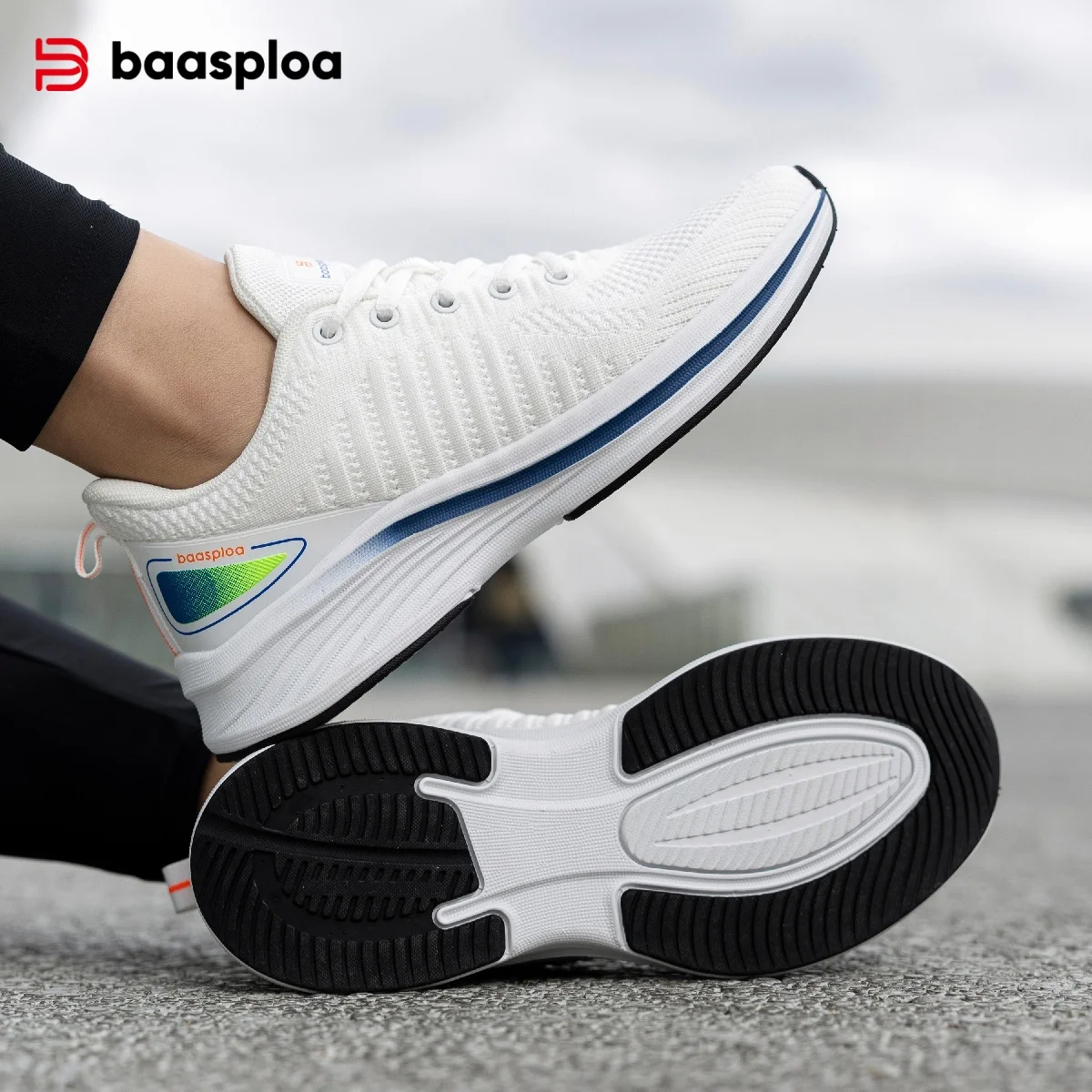 Baasploa Women Running Sneakers Mesh Lightweight Breathable Sport Shoes Female Non-Slip Outdoor Cushioning Wear-resistant Shoes