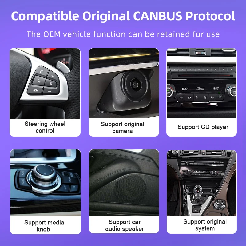Android 14 Wireless CarPlay Screen For BMW 1 Series E81 E82 E87 E88 2004-2013 Android Auto Car Radio Navigation GPS 4G DSP