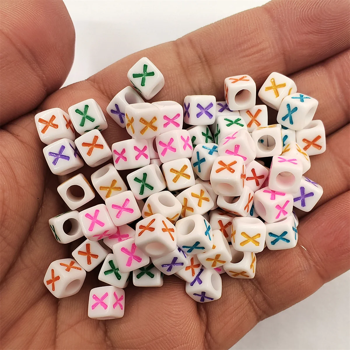 100 Pcs/set 6mm Acrylic 26 English Letter Beads With Big Hole Necklace Bracelet Pendant For Jewelry Making DIY Crafts Wholesale