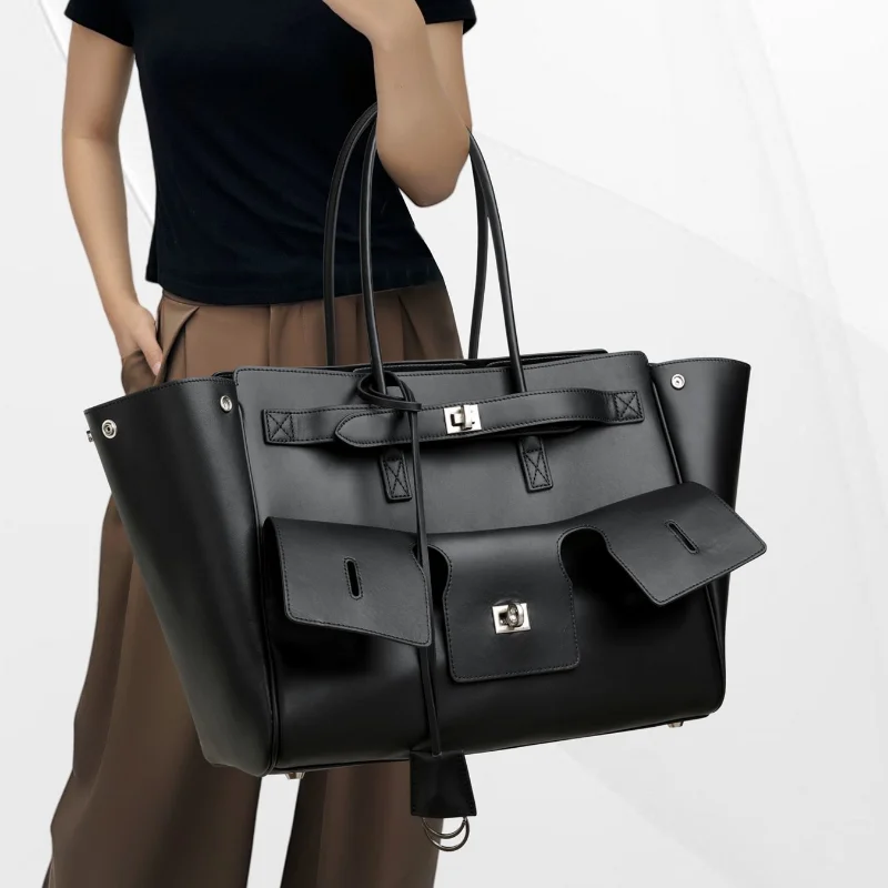 Brand Tote Bag Rodeo Lock Design Women Bag High-quality Soft Pu Leather Handbag Large-capacity Storage Bag Commuter Shoulder Bag