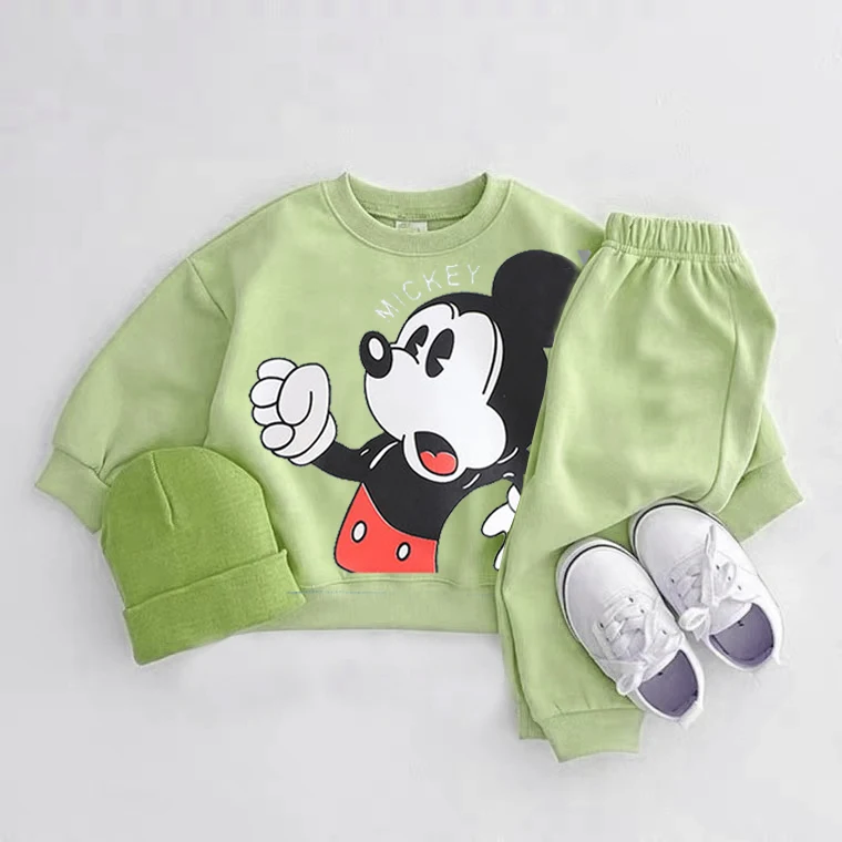 Toddler Sweatshirt 2pcs Cartoon Tops+Pants New Style Casual Sports Loose Hoodies Tracksuits For Baby Boys And Girls Outdoor Wear