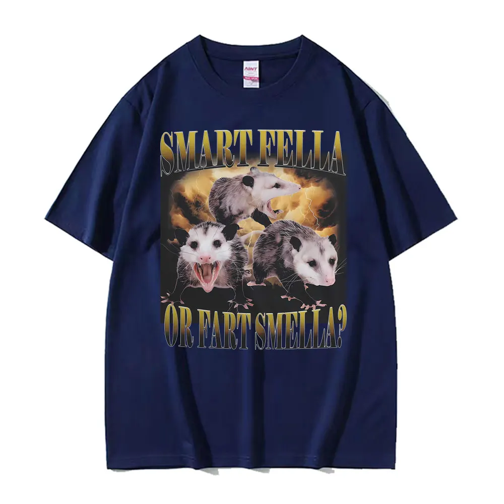 Funny Possum Meme Smart Fella or Fart Smella? T Shirt Men's Women Fashion Hot Sale Casual O-Neck T-shirts Short Sleeve Tee Shirt