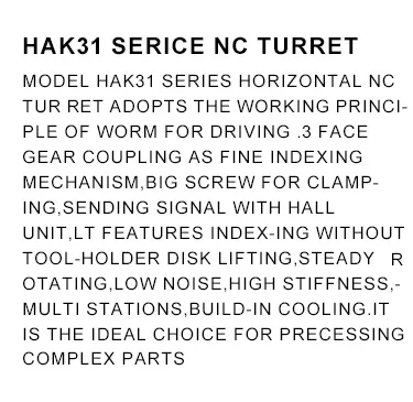 For Position Numerical Control Turret 8 Position 6 Tool Turret Numerical Control Lathe HAK31