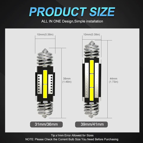 LED лампы C5W Festoon 31-42 мм 12V для автомобиля — изображение продукта