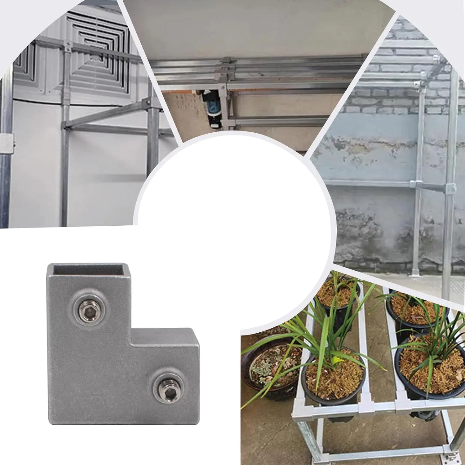 8 PCS 3-Way T-Shape Connectors For 25mm Square Tubing For Greenhouse Frames And Outdoor Furniture Assembly