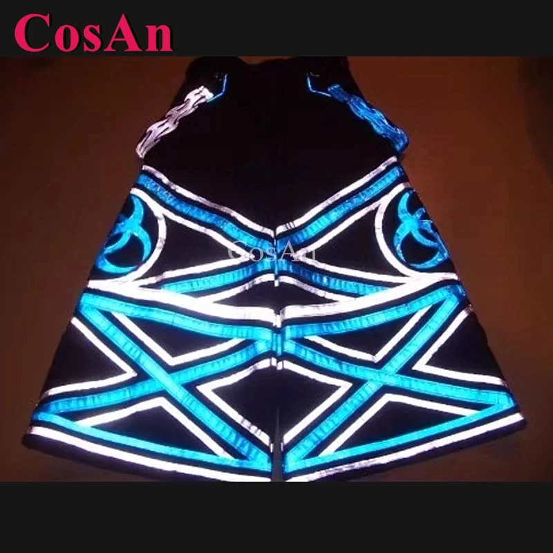 CosAn AUS スタイル ゴースト ダンス パンツ メルボルン シャッフル ファット パンツ ファッション ブルー ホワイト 反射ストリップズ パンツ 発光 ルーズ