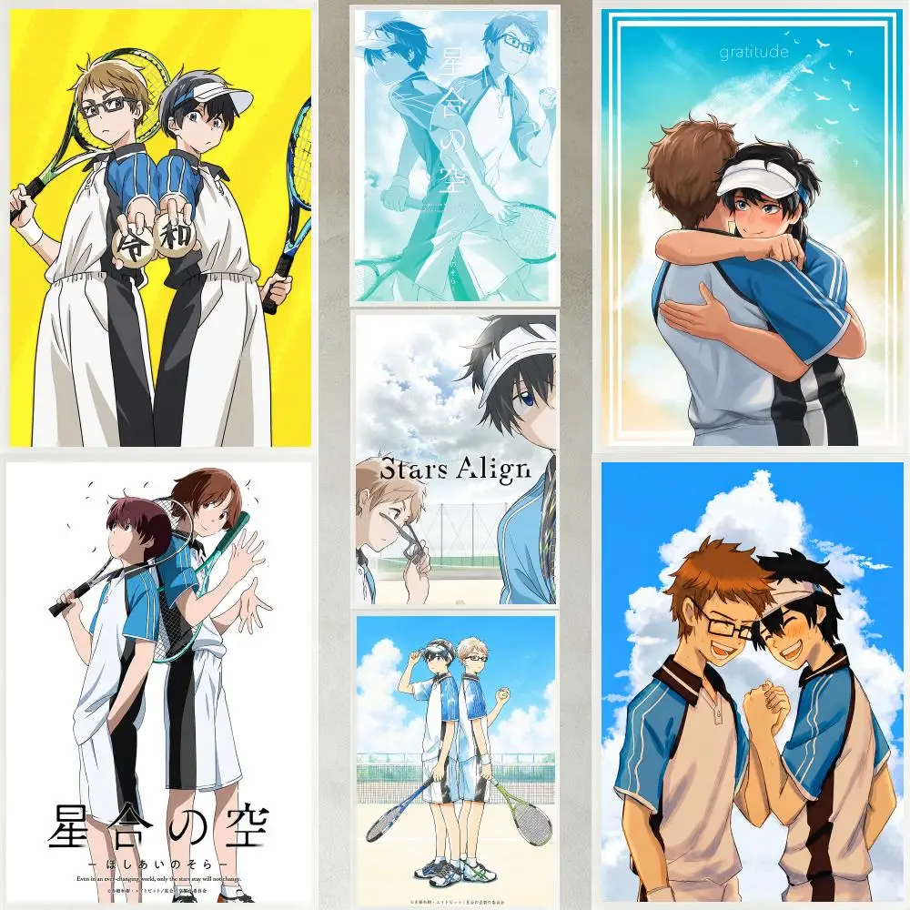 anime Stars Align Poster Poster HD Waterproof Self-adhesive Art Print Wall Decor for Bedroom Living Room Gift
