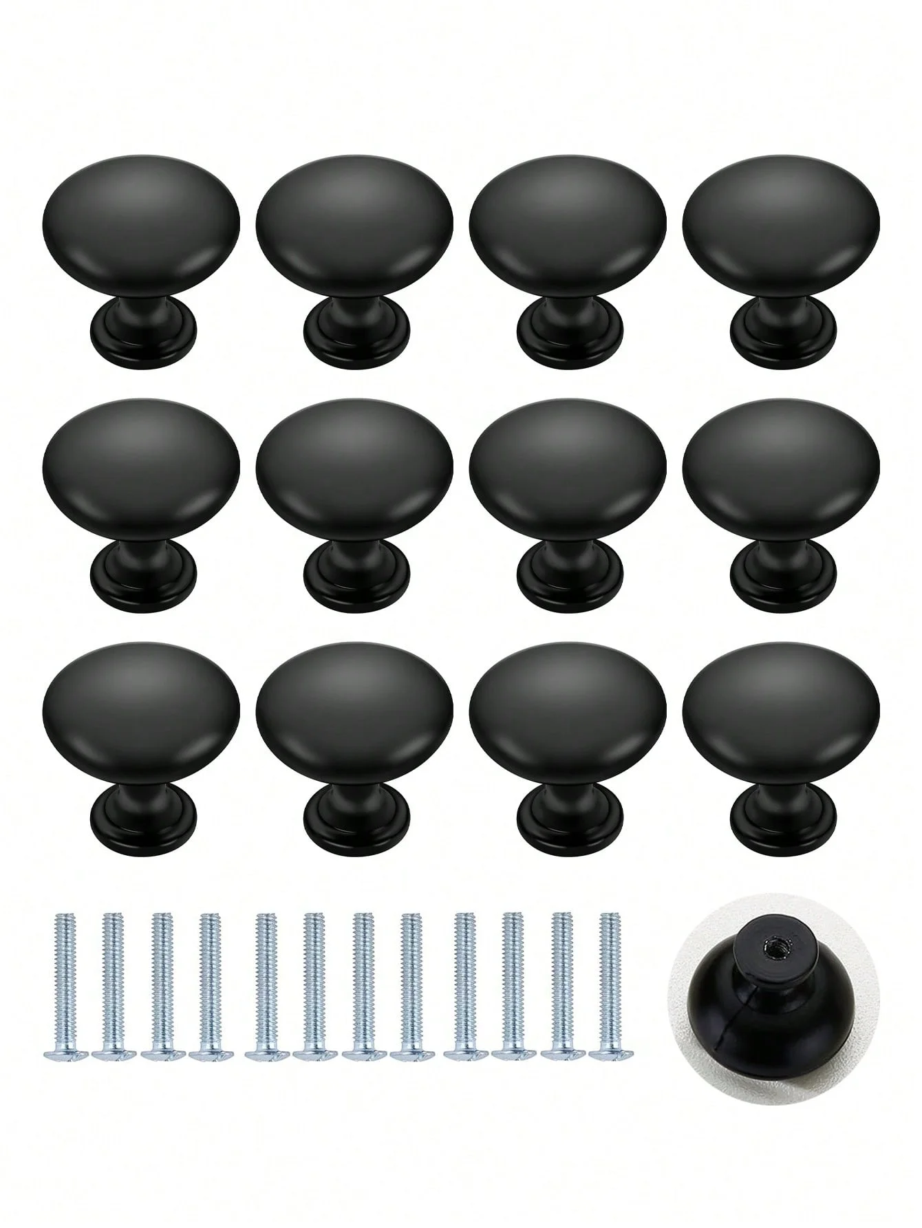 12Pcs Kitchen Cabinet Knobs Matte Black Knobs Drawer Pulls Door Dresser Drawer Handles Knobs for Dresser Drawers