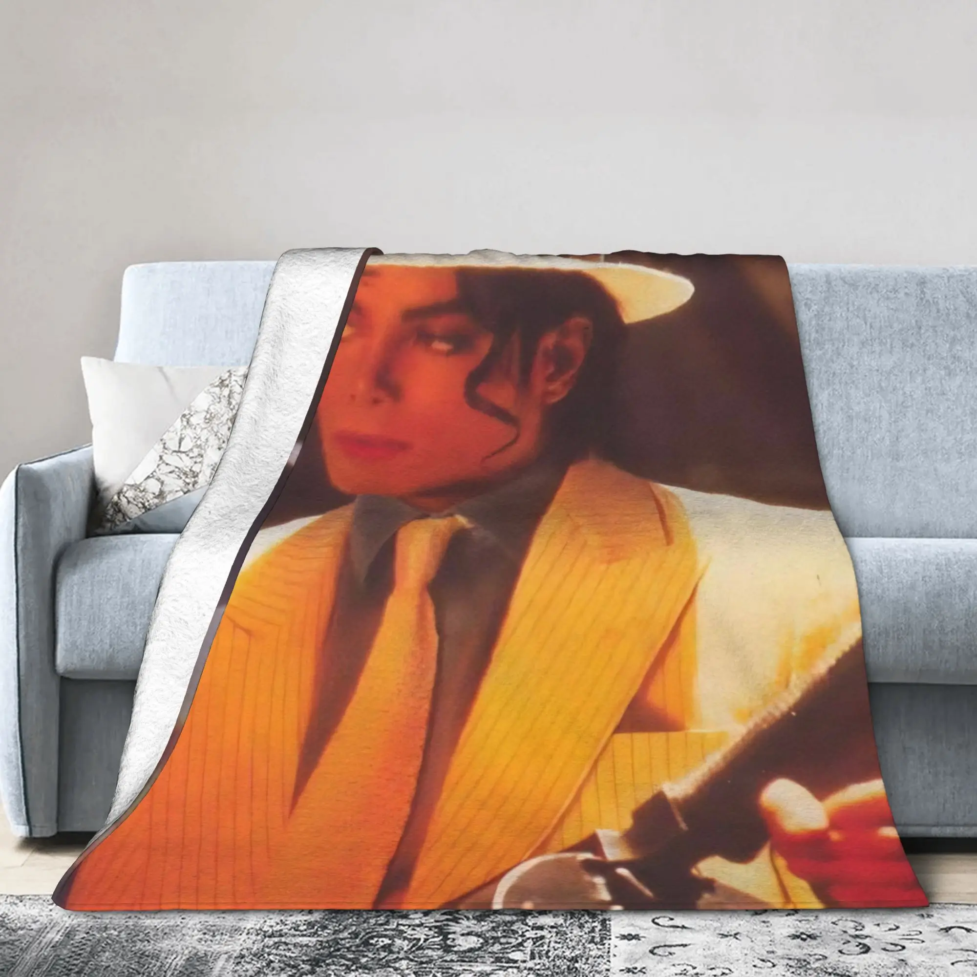 MJ Michaels Jacksons Blankets Fleece Spring Music Idol 90s Multi-function Ultra-Soft Throw Blanket for Bedding Office Rug Piece