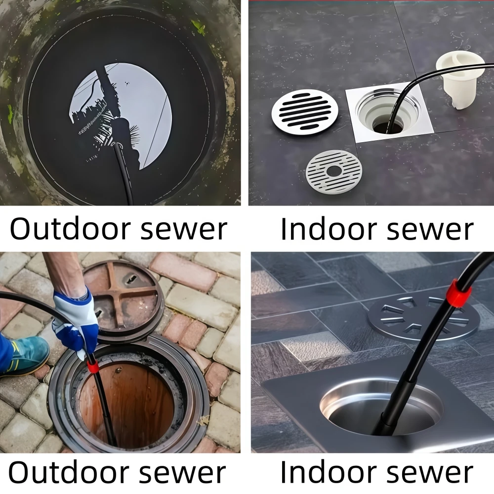 5~50m 압력 세탁기 하수 제터 키트, 5800psi 하수 배수 청소 호스, 1/4 인치 NPT 파이프라인 청소 노즐, Karcher Bosch Nilfisk를 위해
