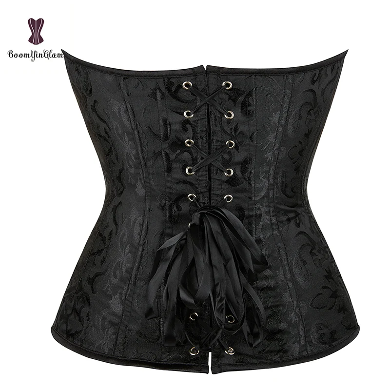 Plus Size XS-XXXL Zip Up Body Shapewear Lace Boned Korset Women Sexy Chest Binder Bustier Waist Trainer Corset With Zipper