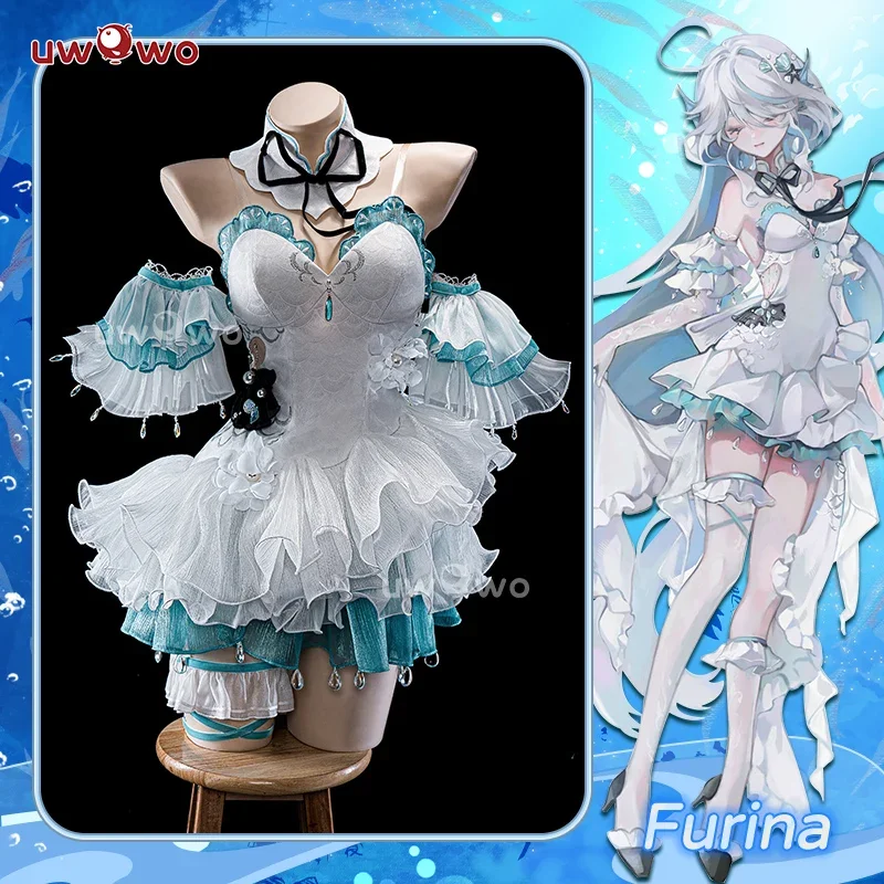 

Focalors Cosplay Genshin Impact Furina Focalors Mermaid Insipired Fairy Dress Cosplay Costume Carnival Halloween