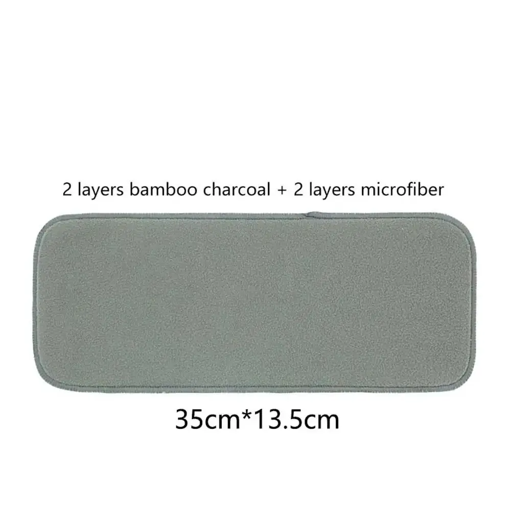 Couches lavables réutilisables pour bébé, 35x13.5cm, doublure en charbon de bambou, couche-culotte pour enfants, absorption des odeurs, tampon de charbon de bambou