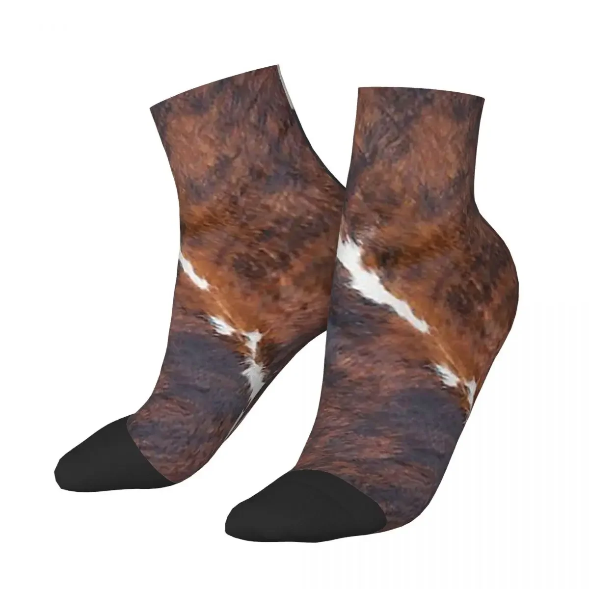 Stylish Cow Fur Cowhide Texture Cow Skin Print Patter Socks Harajuku Stockings All Season Socks Accessories for Unisex