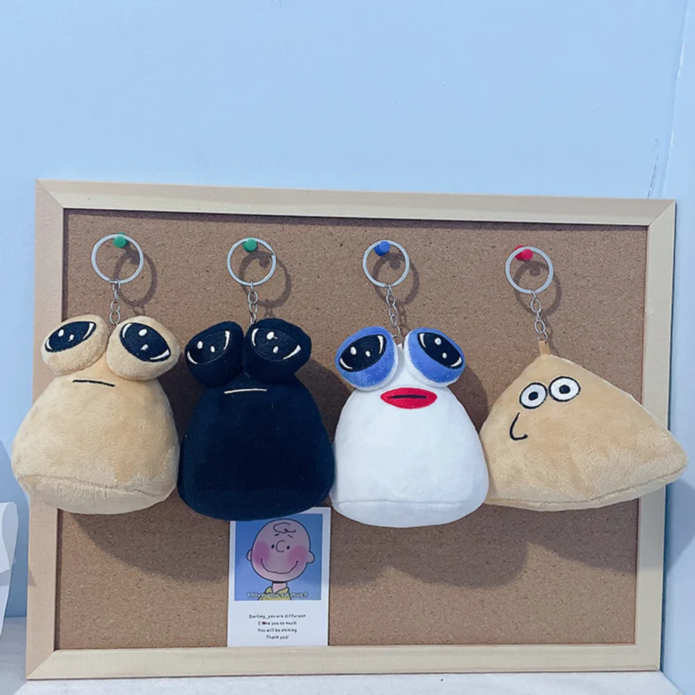 10cm Hot Game My Pet Alien Pou Plush Keychain Furdiburb Emotion Alien Plushie Stuffed Animal Pou Doll For Kids Birthday Gift