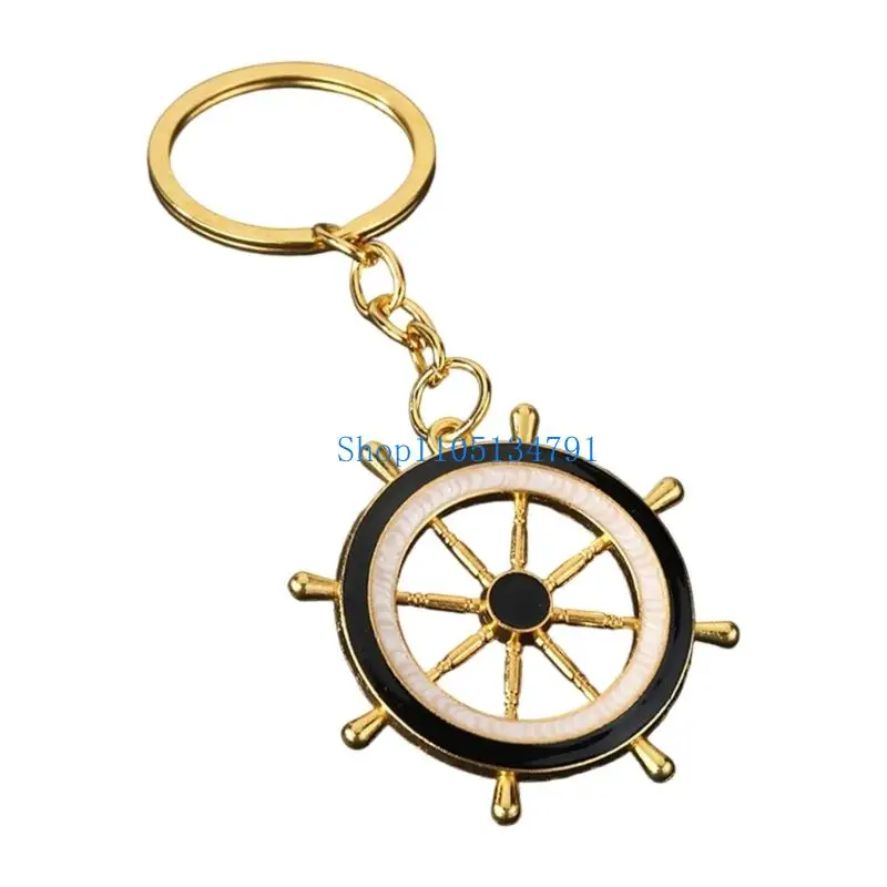 98km Blue And White Marine Keychain Ocean Theme Anchors Wheel Zinc Alloy For Gifts - view 5