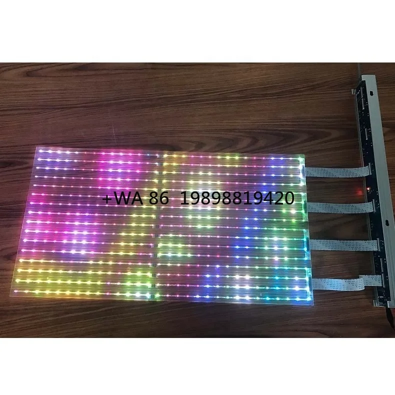 Glass LED Screen Display Transparent Indoor P10 Ultra-thin Flexible Adhesive Video Wall Full Color Customized