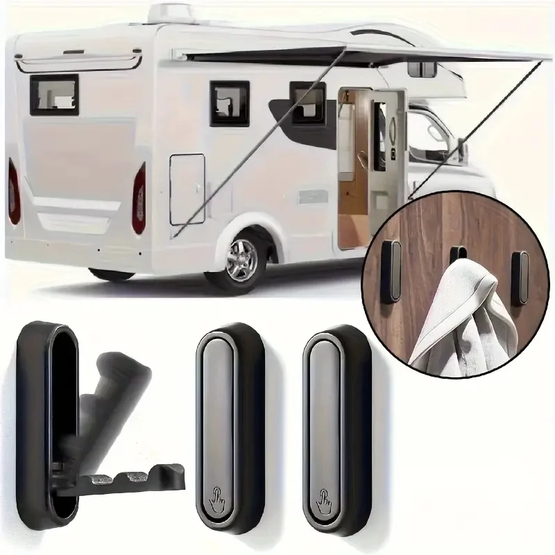1/2/3PC RV Bathroom Towel Hook Aluminum Alloy Rust-Resistant Easy Install Space-Saving Storage Accessory For Camper Caravan