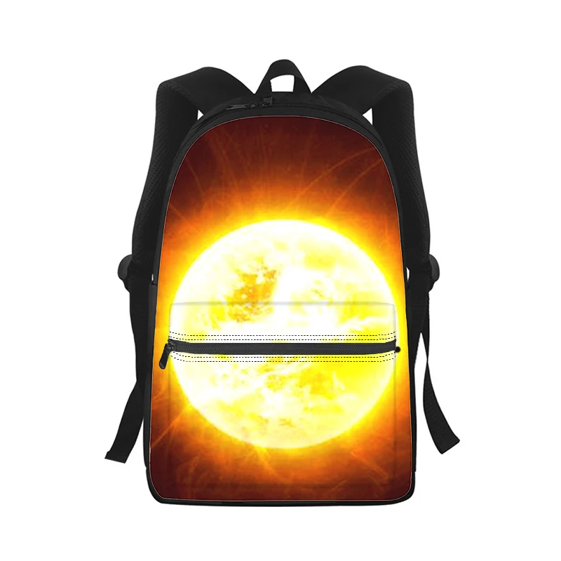 Mochila art sun para hombres y mujeres con estampado 3D, bolso escolar para estudiantes, mochila para ordenador portátil, bolso de hombro de viaje para niños