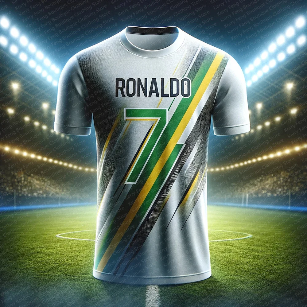 Ronaldo Size 7, Fan Sports T-shirt Short Sleeved Summer Fashion Commemorative Football Shirt Comfortable Men\'s T-shirt