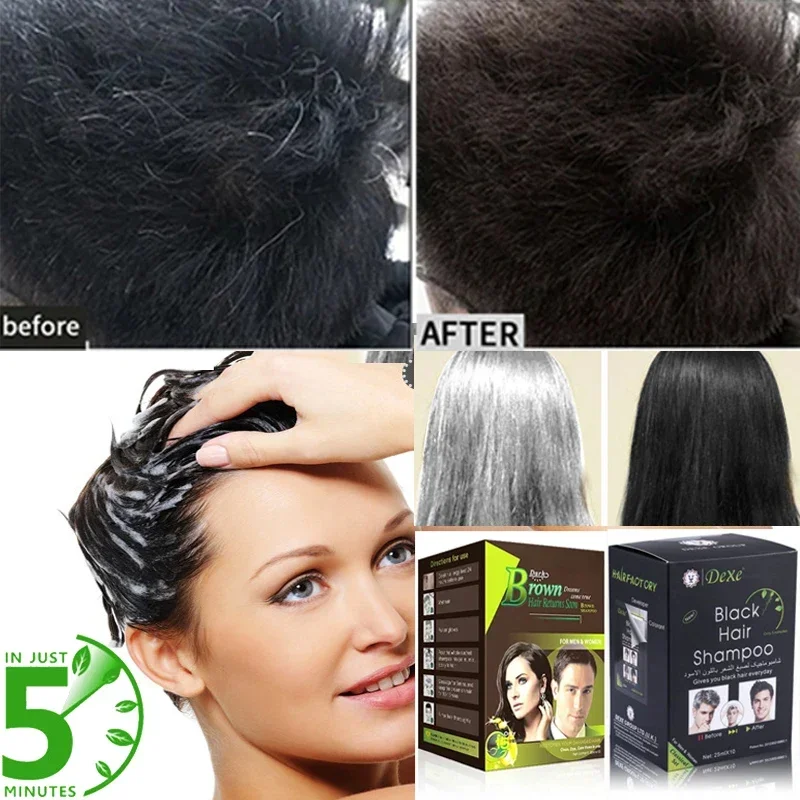 

Hair dye shampoo coffee Brown Black Hair Dyes Fast 5-Minute Transformation, Long-lasting Color That Never Fades