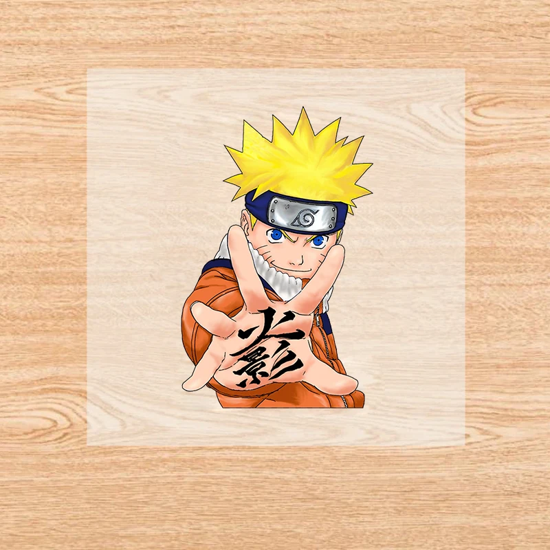 Narutoed Iron on Patches Cute Cartoon Printed Heat Transfer Stickers Fashion DIY Clothes Handbags Birthday Gifts Clothing Decals