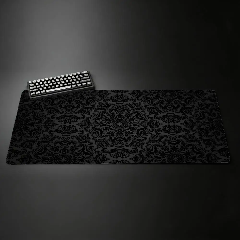 Extra Large Extended Gaming Mouse Pad Black White Mandala Non-Slip Desk Mat Vintage Keyboard Pad for PC Gamer Office Mousepad