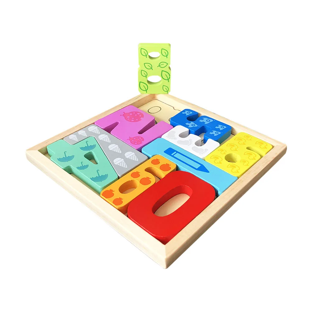 3D Puzzle For Kids Wooden Toddler Interactive Learning Game Wear-Resistant Educational Puzzle Smooth Edges Safe For