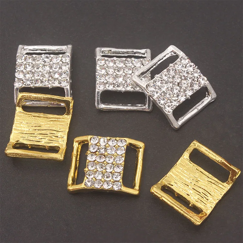 10pcs/20pcs Metal Buckle Belt Rhinestone Bikini Bra Decoration Diy Belt Loop Sewing Bag Accessories 15x12 mm