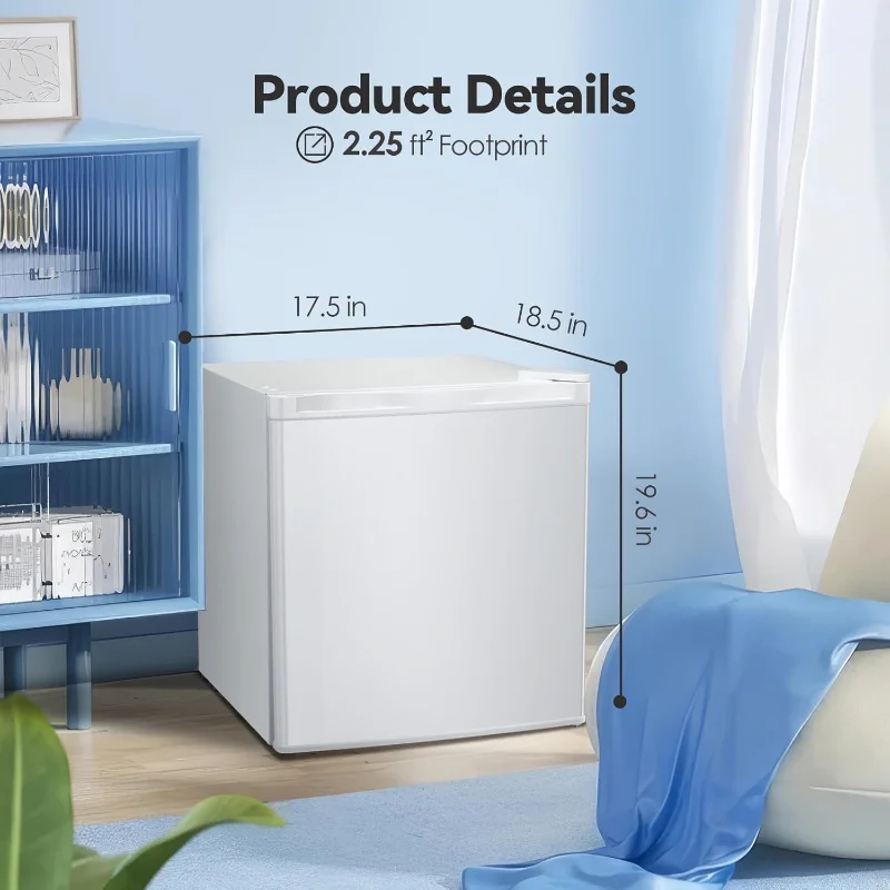 فريزر مستقيم صغير 1.1 قدم مكعب، فريزر صغير مدمج مع أرفف قابلة للإزالة، ترموستات قابل للتعديل، مفصل باب قابل للعكس