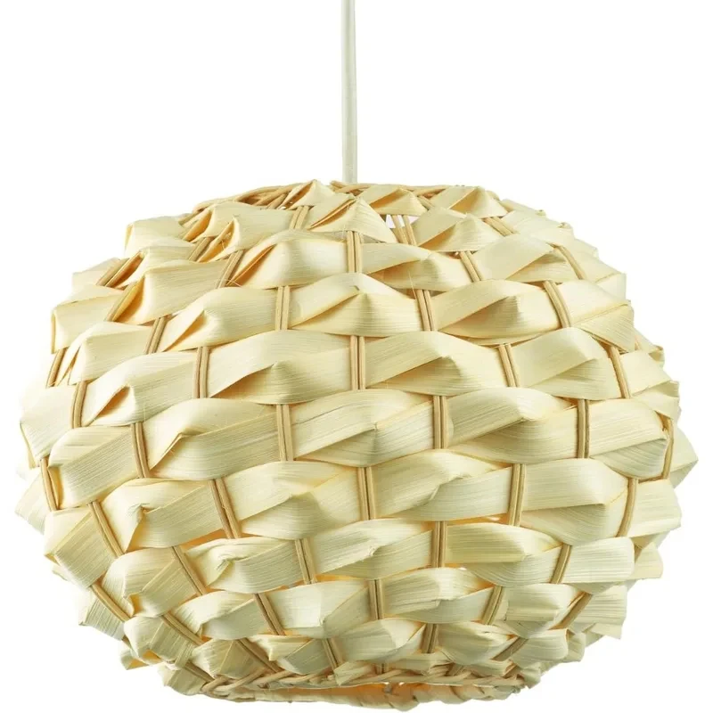 Handcrafted Spherical Pendant Lamp Natural Hanging Light  Living Room Bedroom Cafe Artistic Home Decor Lighting