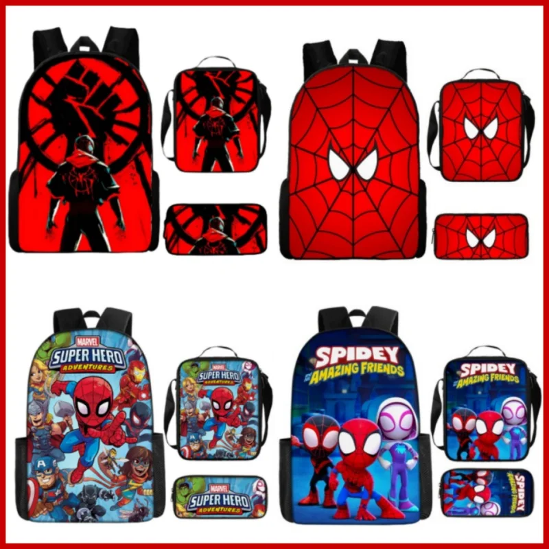 3 sztuk/zestaw Htot Marvel Spider Man plecak uczniowie szkół podstawowych średnich o dużej pojemności Anime plecak z motywem kreskówkowym zestaw