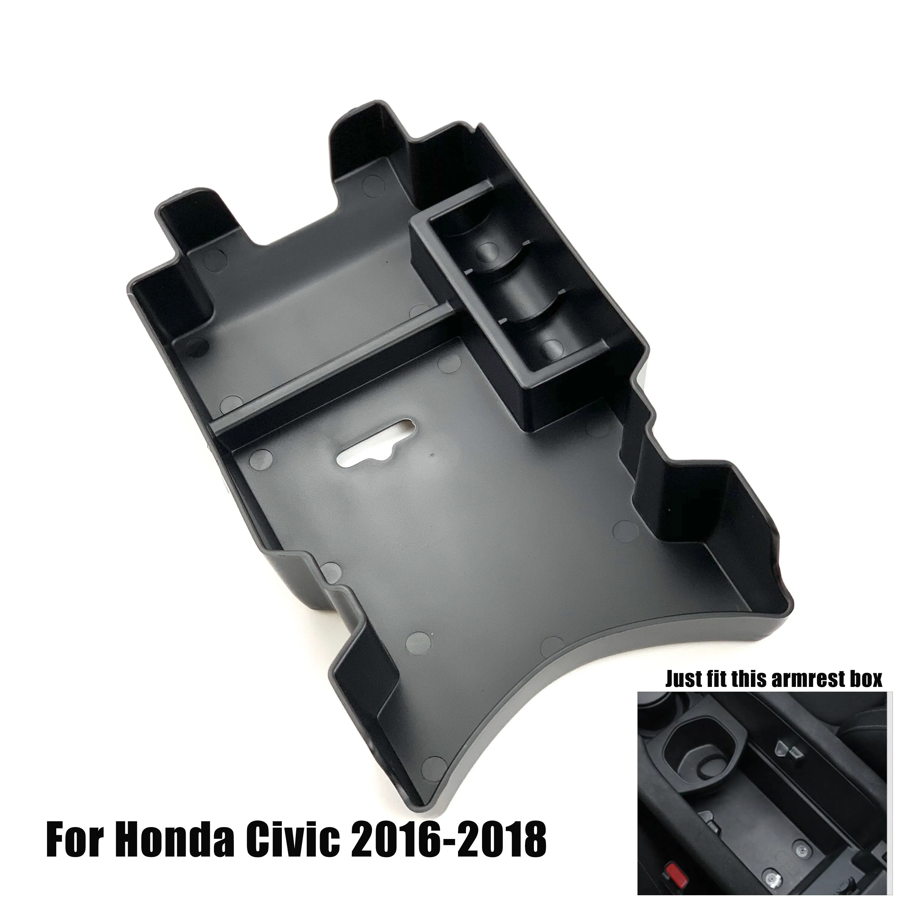 Car Accessories Central Armrest Storage Box Console Tray Holder Case Palle decoration for Honda Civic 9th 10th Gen 2011-2018