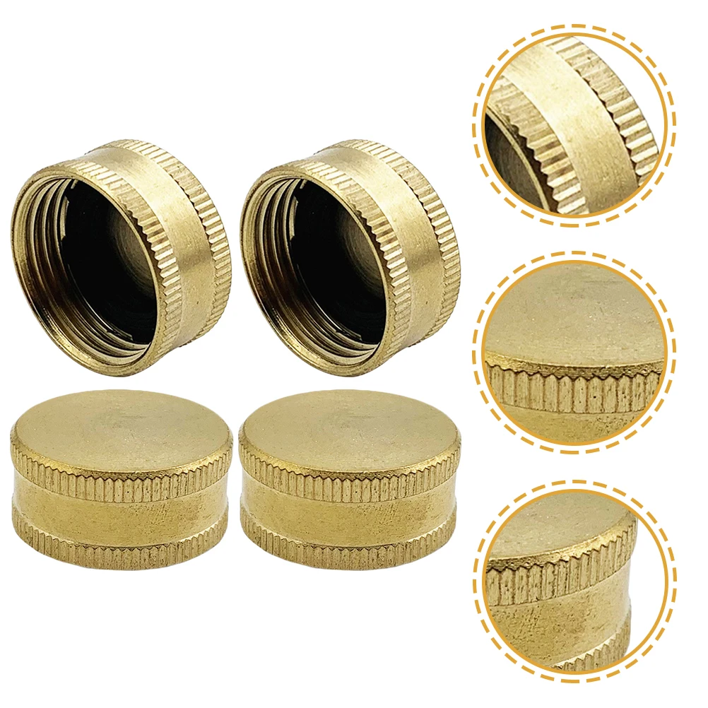 

4 Pcs Brass Cover Hose Garden Caps Connector Stopper Adapter Female Thread End Water Plugs Outlet Fittings