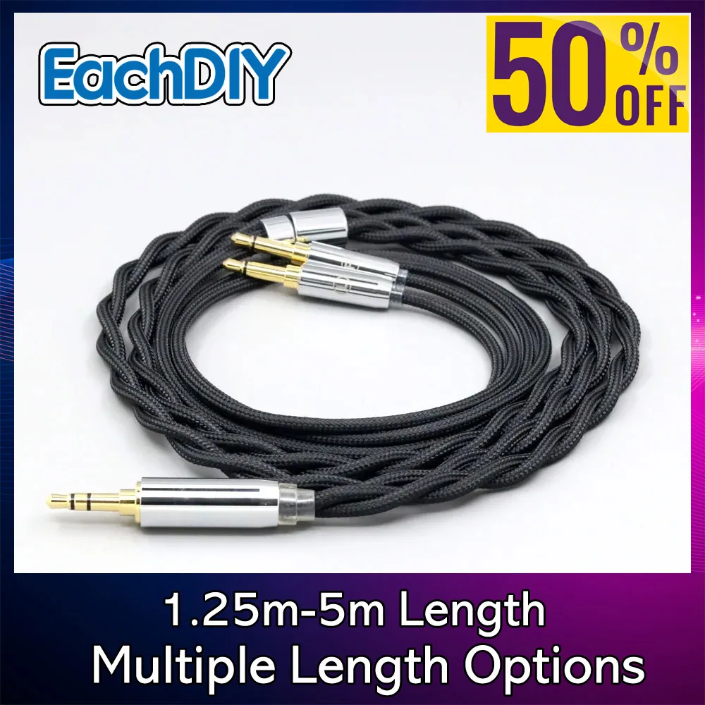 

Нейлоновый кабель для наушников из чистого серебра, плаладия, графена, золота, экрана для TAGO T3-01 T3-02, студия Clipsch HP-3 Heritage 8293