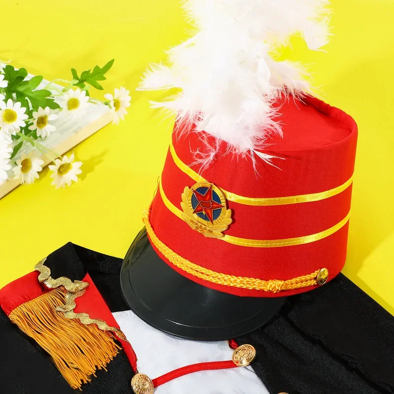 Anak-anak gadis Halloween Drum kostum utama Marching Band seragam Royal penjaga Parade jaket dengan topi pesta karnaval gaun mewah