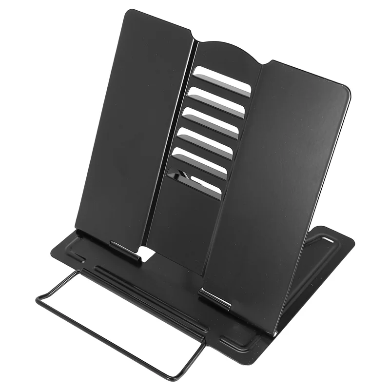 BAAG-Desk Book Stand Metal Reading Rest Book Holder زاوية قابلة للتعديل حامل المستندات المحمولة قوي خفيف الوزن (أسود)