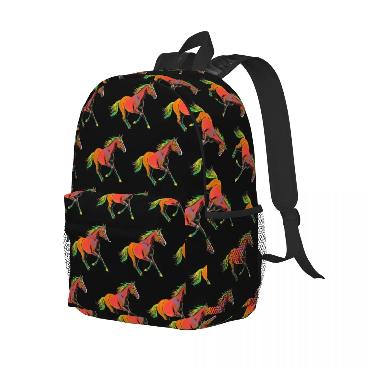 

Powerful And Beautiful Colourful Horse Backpack Student Boys Girls BookBag Kids School Bag Laptop Shoulder Bags for Men Women