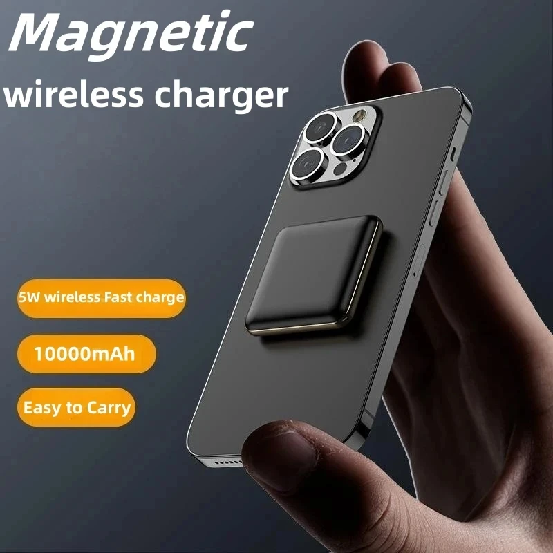 30000mAh Mini Magnetic Wireless Power Bank Portable Battery Charger Fast Charging Large Capacity For iPhone Huawei Samsung