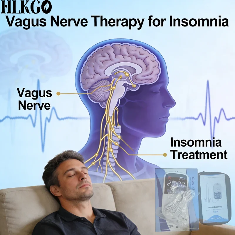 Professional tVNS Micro-Current Stimulator, Low Frequency Pulse Therapy Device for Insomnia Relief Anxiety Depression