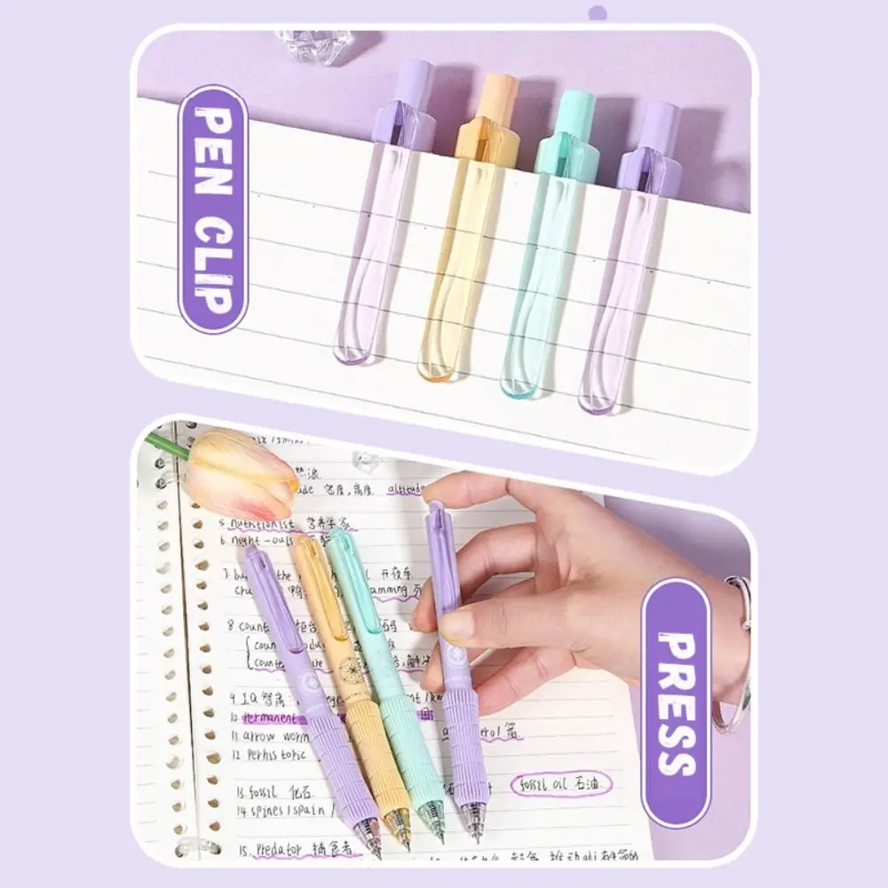 4 ピース/セット多機能 CS チップ中立ペンソフトグリップ減圧ゲルペン 0.5 ミリメートル黒インク署名ペン学生