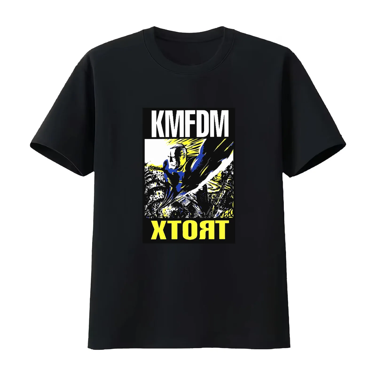 KMFDM logo1596 T-Shirt Summer Casual Cotton Tee Oversized Streetwear Tops Vintage Graphic Print Loose Fit Short Sleeve