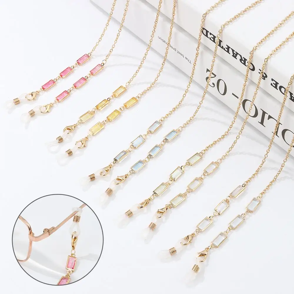 Colorful Crystal Bead Eyeglass Holder Fashion Glasses Chain For Women Eye Accessories Eyewear Straps Cord Sunglasses String Gift