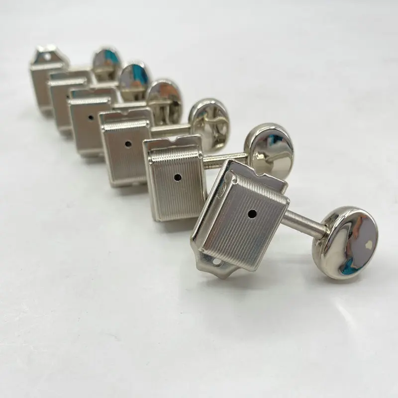 

Nikel Chrome 6 inline Machine Heads for Electric Guitar Acousitc Folk Guitar 9mm Vintages Tuner Keys Right Hand 1 Sets Korean