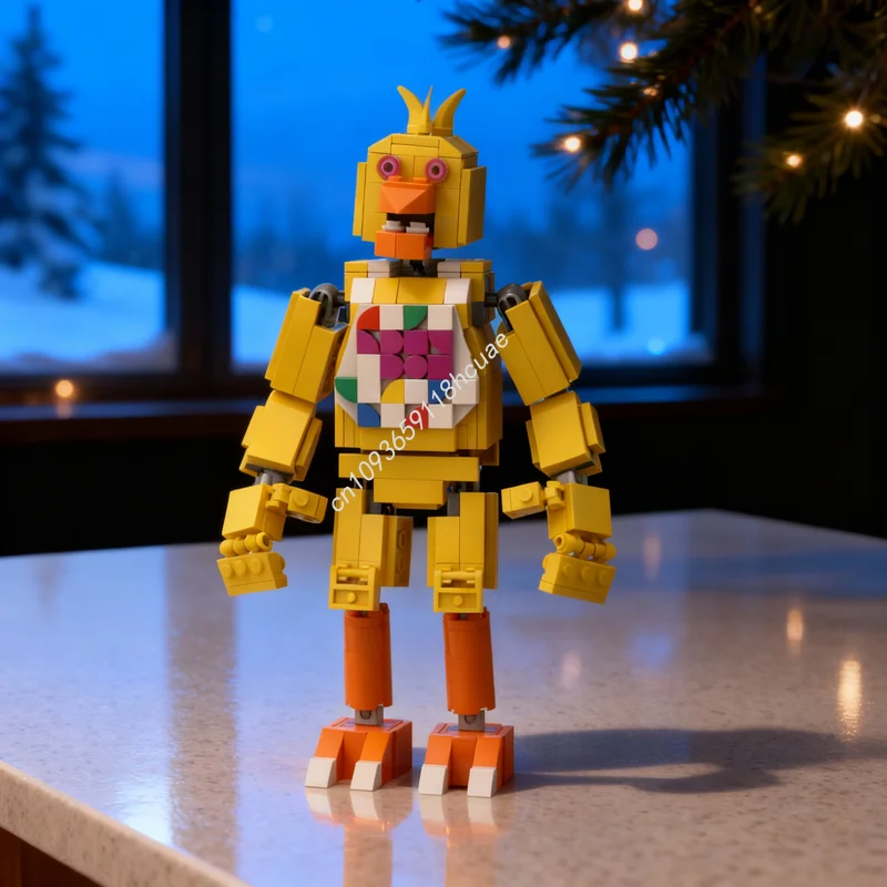 406 قطعة من مكعبات البناء على شكل شخصيات لعبة Five Nights at Freddy's، هدايا عيد الميلاد