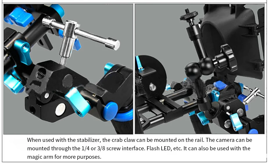 Super Clamp Mount Halter mit Stativ Kugelkopf Adapter für Gopro für Insta360 DSLR Monitor LED Blitzlicht Kamera Röhren halterung – Detail 18