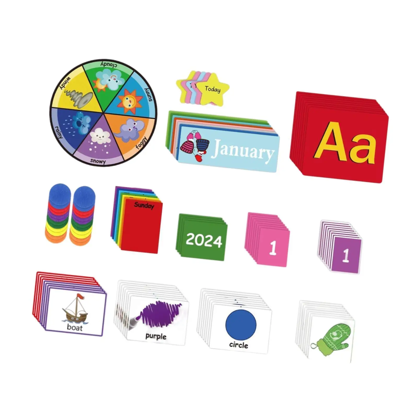 Pocket Chart Teaching Week for Homeschooling Classroom Group Instruction