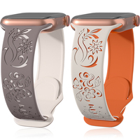 Silicone Band For Apple Watch Strap 49mm 44mm 46mm 40mm 41mm 42mm 45mm Flower Engraved Bracelet iWatch Series Ultra 10 9 6 5 se