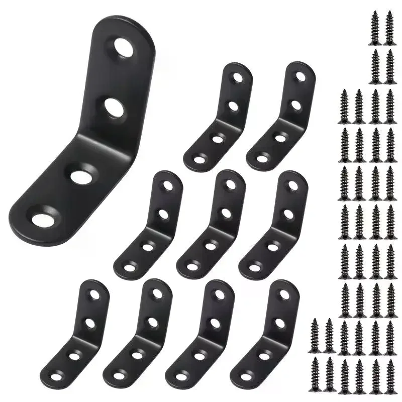 Stainless Steel Angle Bracket, Right Shelf Support, Corner Bracket, 90 ° Furniture, L or I Shape, 10 Pcs, 20Pcs